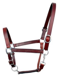 <b>Horse</b> Leather & Nylon Halter with Fancy Stitch Soft Leather Padding <b>Brass</b> Hardware Fitting All Purpose Use Customizable Color - Product Image 6