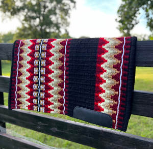 Western Show Horse Saddle Blanket Diseño de Nueva Zelanda Manta de sillín de lana hecha a mano Top Wool Saddle Pad Size - Product Image 3