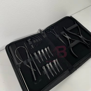 Kit d'outils multifonctionnels pour extensions de cheveux, pinces en acier inoxydable et ciseaux de coupe avec pinces de sectionnement, emballage personnalisé - Product Image 4