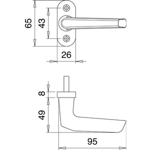 Aluminium 35 mm F2 Standard EDI Fenstergriff 1512/0000 New <b>Silver</b> Curtain Pole Accessory - Product Image 3