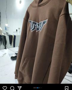 OEM <b>Oversized</b> <b>Fleece</b> <b>Hoodie</b> Heavyweight Cotton 350GSM Zipper 3D Puff Print Zip up <b>Hoodie</b> Custom Puff Printed Hoodies Hooded - Product Image 4
