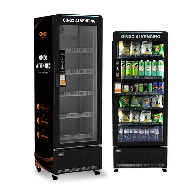 Qingo Stainless Steel 418L 7-inch Touchscreen AI Smart Cashless 5G Payment Dual SIM POS Integrated ADA Compliant Vending Machine