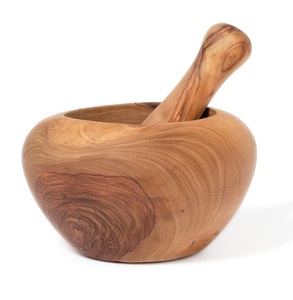 100% outils d'herbes et d'épices solides en bois naturel bocaux à sel organisateur et mortier pilon ensemble Service en ligne 24 heures produit de fossé - Product Image 5