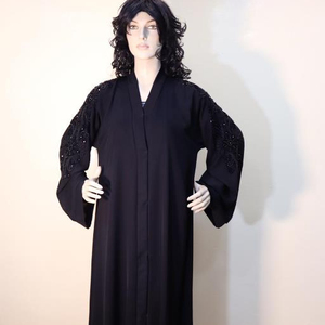 Caftan musulman traditionnel de Dubaï 2022 avec un beau design marocain noir fait à la main Abaya Kaftan - Product Image 1