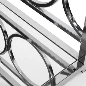 Mesa de Centro Moderna Ecológica con Estructura de Acero Inoxidable y Tapa de Vidrio Templado Transparente para Muebles de Sala de Estar, Uso en Interiores - Product Image 4