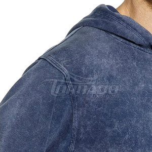 Vente en gros, service OEM, sweats à capuche délavés à l'acide pour hommes, pull léger de couleur unie, logos imprimés, hiver, coton/polyester - Product Image 5