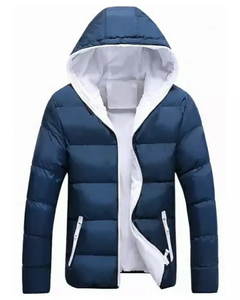 Nouvelle tendance saison d'hiver hommes imperméable doudoune chaud matelassé toile à capuche col poche prix de gros Streetwear - Product Image 3