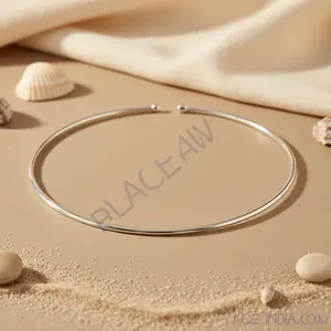 Collar Gargantilla Minimalista de Plata de Ley 925, Joyería de Moda - Product Image 1