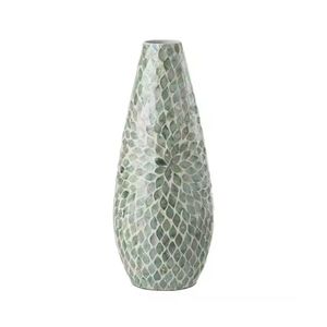 Vase à fleurs incrusté fait à la main 100% MOP pour la décoration de la maison avec un design moderne bon prix en gros du Vietnam - Product Image 4