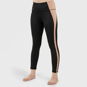 Pantalones de yoga ajustados clásicos de alta elasticidad para mujer, ropa activa de seda sin costuras con logotipo estampado en la cintura para gimnasio y actividades al aire libre - Product Image 3