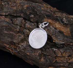 Pendentif en argent sterling véritable 925 12x16mm, ovale et vierge, pour les cendres et la résine. - Product Image 5