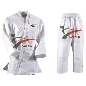 Polyester/coton respirant 120g karaté uniforme Gi personnalisé blanc unisexe OEM personnalisé avant formation Logo vêtements de sport pour adultes - Product Image 5