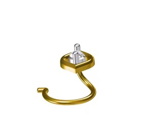 Elegant 10/14/18K Yellow Gold <b>Nose</b> Pin for Women Simple Decent Real Lab Grown Fancy Round <b>Diamond</b> <b>Stud</b> Moissanite Jewelry - Product Image 3