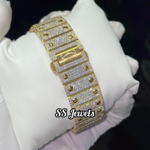 ราคาถูก41มม. หรูหราฮิปฮอป Moissanite นาฬิกาผ่านเพชรทดสอบ VVS Moissanite