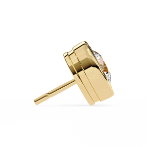 ต่างหูเม็ดเดี่ยวเพชรกลมสีทอง18K สำหรับผู้หญิง IGI เครื่องประดับหรูหราคลาสสิกได้รับการรับรอง - Product Image 5