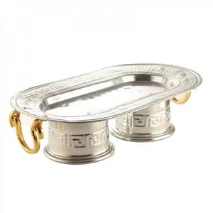 Service de nourriture décoré unique antique et plateau sacrificiel Logo personnalisable miroir poli à un prix raisonnable - Product Image 1