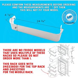 240338101 Nuevo Estante de Plástico para Puerta de Refrigerador, Compatible con Frigidaire o Kenmore, para Uso Doméstico - Product Image 2