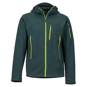 Chaqueta Softshell azul propia personalizada de alta calidad con cuello levantado y Capucha ligera y duradera para invierno Tela personalizada OEM - Product Image 3