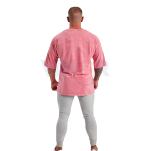 Camiseta de algodón 100% con hombros caídos para hombre, cuello simulado de peso pesado de alta calidad, liso, personalizable, ajuste largo de gran tamaño 2025 - Product Image 5