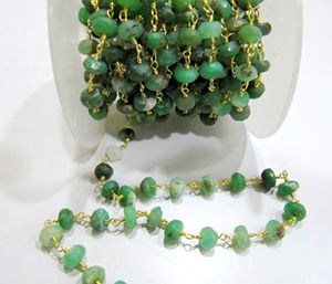 Cuentas facetadas de crisoprasa natural Rondelle, cadena Aati de 6-7mm para fabricación de joyas y cadena de Rosario - Product Image 4