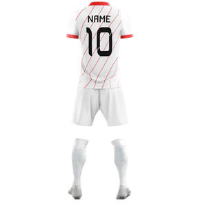 Camiseta de Fútbol Personalizada de Secado Rápido, 100% Poliéster, Uniformes de Fútbol OEM, Impresión Digital, Nombre Personalizado, Conjuntos con Nombre de Equipo - Product Image 3