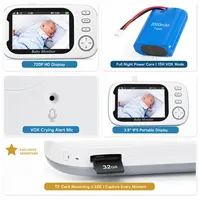 Monitor Bayi Baru 2026 Tanpa WiFi Kamera HD 720P 3.5 Inci 2.4GHz Nirkabel Penglihatan Malam Bicara 2 Arah VOX Suhu Telepon Pengasuh