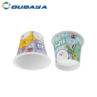 Envase de plástico con logotipo de personalización de nuevo producto de 100ml con taza de pudín de gelatina de yogur con impresión IML