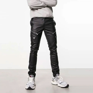 Top Quality New Hot Sale Red Color <b>Leather</b> Pants Straight <b>Trouser</b> Style Blank Working Formal Outdoor Pu <b>Leather</b> Pants <b>for</b> <b>Men</b> - Product Image 5