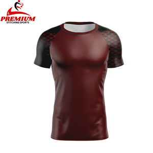 Maillots de compression personnalisés de haute qualité en polyester 100% avec logo personnalisé, impression personnalisée, sport de gym, séchage rapide, uni, sublimation - Product Image 5