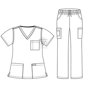 Customized Unisex Cotton Canvas <b>Scrub</b> Suits Medical Industrial Use Quick-Dry Nursing <b>Scrub</b> <b>Set</b> with Needle Detection - Product Image 5