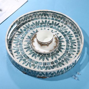 Exquisita Bandeja de Servir de Nácar, Elegante Bandeja de Nácar con Asa, Bandeja con Incrustaciones de Perlas para Sala de Estar y Cocina en Vietnam - Product Image 6