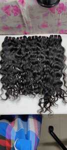 Extensiones de cabello humano virgen indio Color natural Cutícula alineada Sin procesar Estilo de onda profunda suelta Sin procesamiento químico - Product Image 2