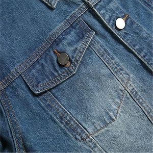 Logo personnalisé Veste en jean bleue 100% coton de haute qualité pour hommes Veste tricotée de qualité supérieure - Product Image 4