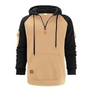 Sudadera con capucha de lana de gran tamaño para hombre, jersey de otoño e invierno, Jersey deportivo de ocio con bolsillo en el brazo con cremallera múltiple, cuello con capucha - Product Image 3