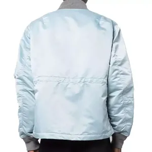 Blouson d'aviateur en satin de soie de haute qualité pour hommes Blouson d'aviateur matelassé en satin à la nouvelle mode et au nouveau style - Product Image 4