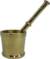 Mortier et pilon en laiton massif pour la cuisine à domicile et à l'hôtel, moulin à sel et à épices, mortier et pilon de qualité supérieure en provenance d'Inde - Product Image 5