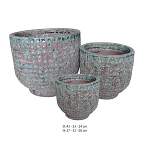 Pots à fleurs vietnamiens modernes de haute qualité, en céramique vernissée, pour la décoration de la maison et du jardin, utilisation au sol, jardinières en argile - Product Image 5