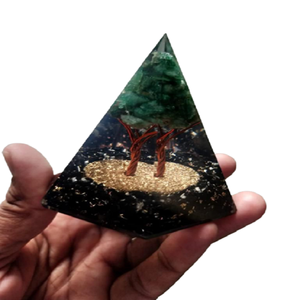 Pirámide de turmalina negra, pirámide curativa de orgonita, generador de orgonita de cristal, herramienta de meditación, orgón de protección de energía electrónica - Product Image 3