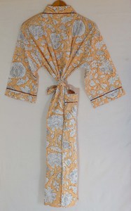 เสื้อแจ็กเก็ตพิมพ์ลายสำหรับทุกเพศพร้อมเข็มขัดชุดกิโมโนลายดอกไม้แขนยาวแฟชั่นใหม่ - Product Image 4