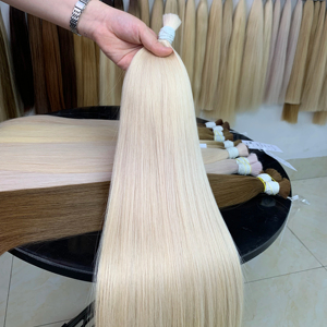 Qualité de luxe 24 pouces vietnamien naturel droit en vrac Extensions de cheveux Super Double dessiné simple donneur blond couleurs 100 grammes - Product Image 1