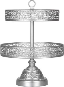 Wholesale Elegant Design Round Metal 2 Tier <b>Cookie</b> & Cake Stand For Table Decoration in Low Price - Product Image 4