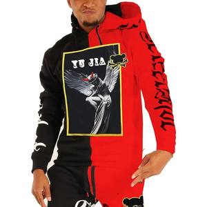 <b>Autumn</b> Men's Blue Hooded Sweatshirt 3D Printed Screen Print Fleece <b>Fabric</b> Knitted Pullover with Front Logo Embroidery Plus Size - Product Image 6