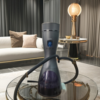 Kit de chicha électronique noir haut de gamme avec écran LED, technologie de chauffage rapide à 380 degrés et alimentation portable E Shisha