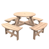 Table familiale de jardin ronde de style moderne de haute qualité pour les hôtels de plage en plein air utilisent des meubles d'extérieur en bois de qualité pour le devant de la maison
