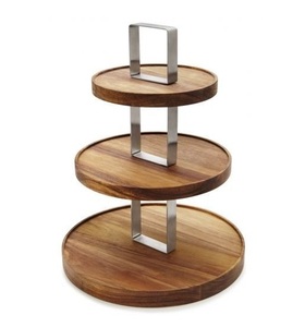 Nouveau design feuille d'aluminium finition dorée plateau en métal de haute qualité décor à la maison support à gâteau à quatre niveaux forme et taille personnalisées - Product Image 4