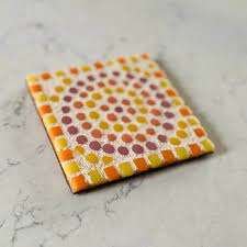 Posavasos de piedra de té de mosaico para beber a precio mayorista de La India Artesanía y uso hecho a mano para pulido brillante - Product Image 3