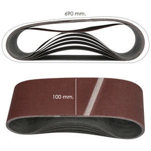 Nastro Abrasivo di Ricambio 100 x 690 mm Grano 180 (6 Pezzi) - Product Image 3