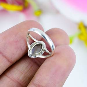 À la mode Vintage plaqué argent 925 bague en argent Sterling fait à la main arc-en-ciel pierre de lune bijoux Marquise coupe pierres précieuses lunette réglage - Product Image 2