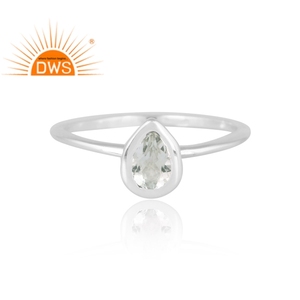 Hot Design 925 Sterling Silver Natural Green Amethyst Gemstone Ring Bijoux personnalisés pour les femmes Cadeau pour elle - Product Image 3