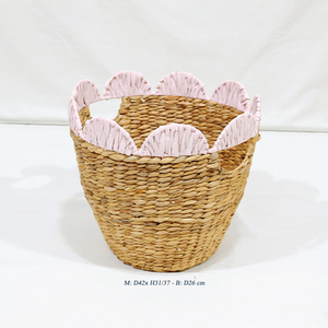 Juego de Cestas Decorativas de Almacenamiento con Borde de Flor de Jacinto de Agua Tejido de Dong Thap, Marca Artex (3 piezas) - Product Image 5